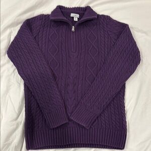 Croft & Barrow Purple Quarter-Zip Sweater